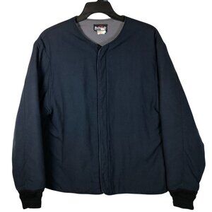 Bulwark Flame Resistant Men Jacket Large Navy Blue Nomex IIIA Quilted Lined Snap